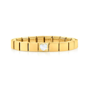 239103/08 GLAM bracelet , 1 symbol, YELLOW GOLD finish Heart WHITE MOTHER OF PEARL
