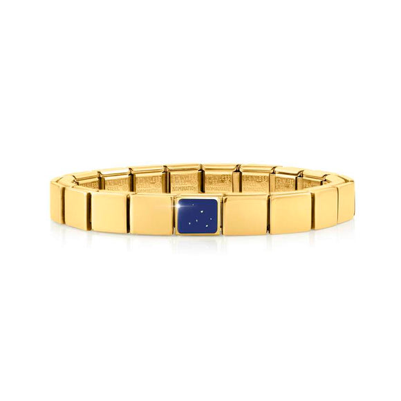 239103/10 GLAM bracelet ,1 symbol, YELLOW GOLD finish Square LAPIS