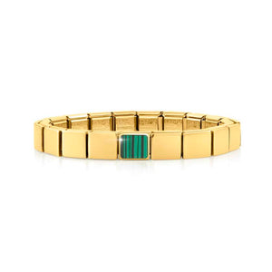 239103/11 GLAM bracelet, 1 symbol, YELLOW GOLD finish Square MALACHITE