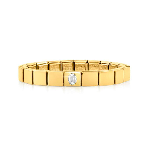 239103/14 GLAM bracelet, 1 symbol, YELLOW GOLD finish Oval  CZ WHITE