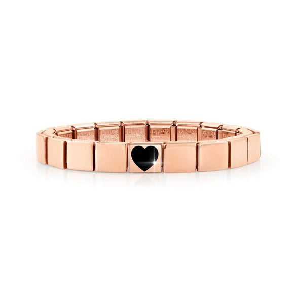 239104/04 GLAM bracelet, 1 symbol ROSE GOLD finish,Black Heart