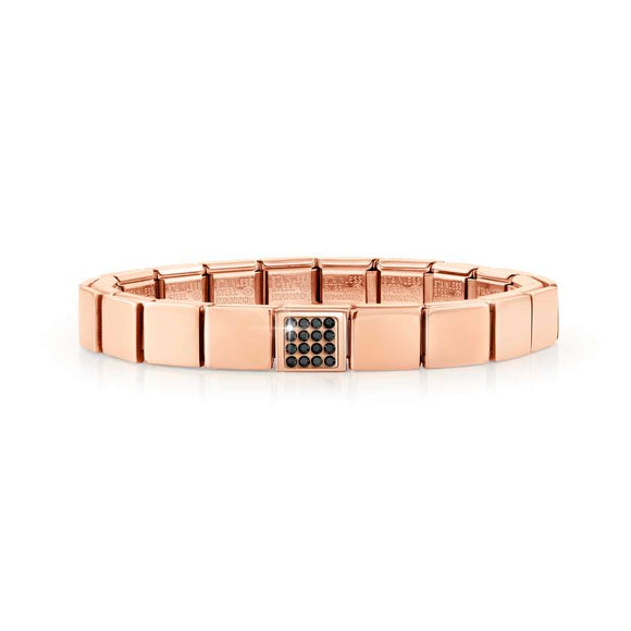 239104/12 GLAM bracelet, 1 symbol ROSE GOLD finish BLACK Pave