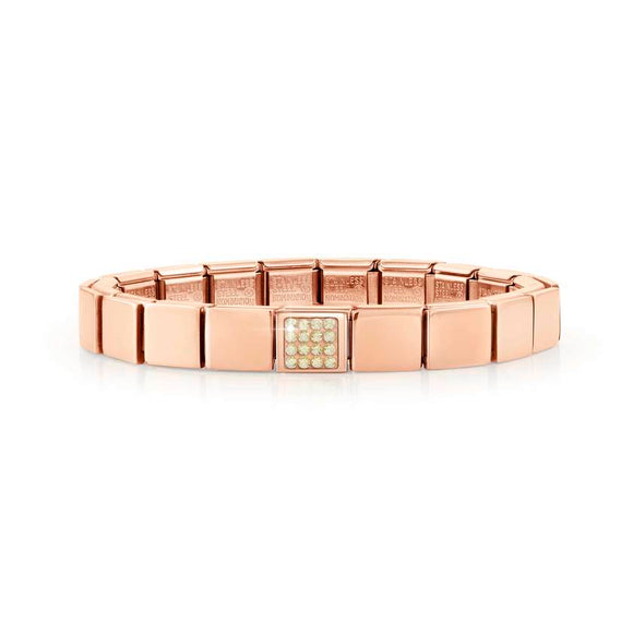 239104/13 GLAM bracelet ,1 symbol ROSE GOLD finish,  CHAMPAGNE Pave