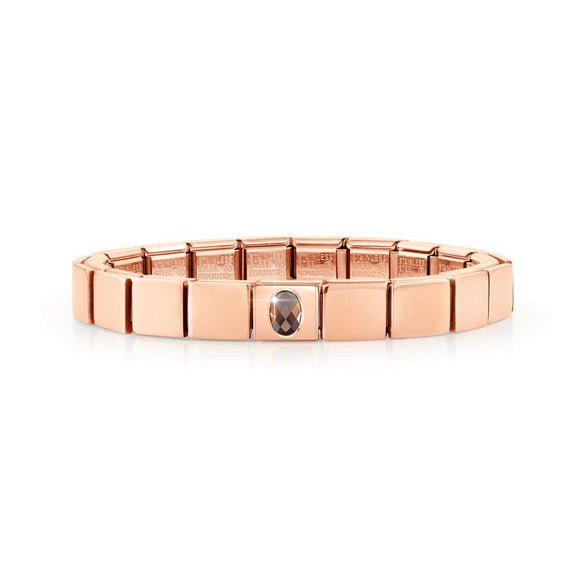 239104/16 GLAM bracelet, 1 symbol ROSE GOLD finish,Oval Zircon CHAMPAGNE