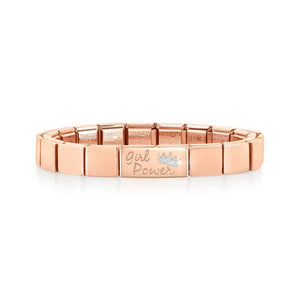 239104/17 GLAM bracelet, 1 symbol ROSE GOLD finish,Double Link Girl Power