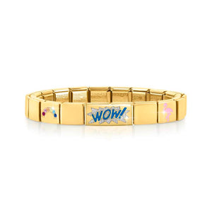 239106/20 GLAM bracelet, YELLOW GOLD finish ,WOW + 2 Symbols