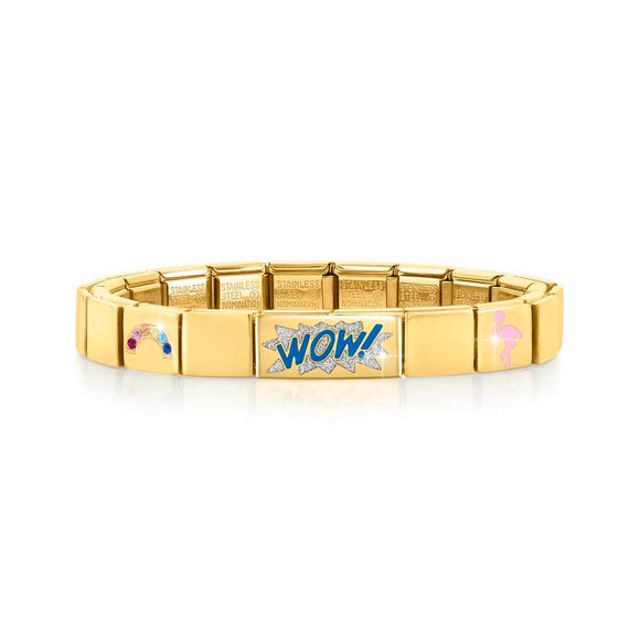 239106/20 GLAM bracelet, YELLOW GOLD finish ,WOW + 2 Symbols