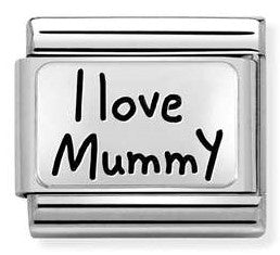 330111/02 Classic PLATES  steel and 925 silver I Love Mummy