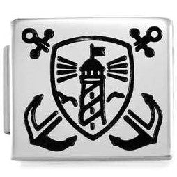 230109/01 Glam steel Shield with Lighthouse