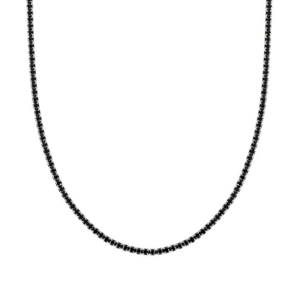 148609/042 CHIC&CHARM necklace,925 silver & CZ,RICH Black & Silver