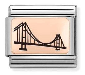 430111/08 Classic Plate S/Steel & Bonded Rose Gold Humber Bridge