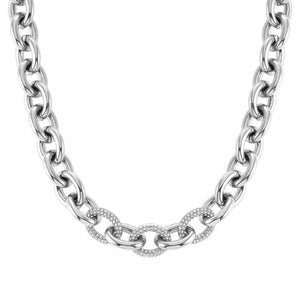 028601/001 AFFINITY necklace,steel & crystals