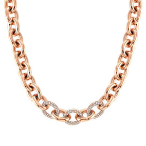 028601/011 AFFINITY necklace,steel & crystals,Rose Gold Col. PVD