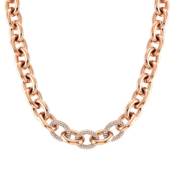 028601/011 AFFINITY necklace,steel & crystals,Rose Gold Col. PVD