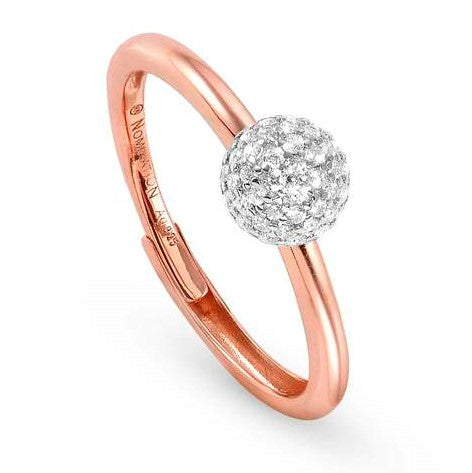 SOUL ring,925 silver,CZ,Rose Gold Plate
