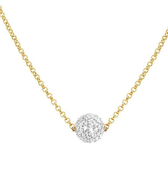 SOUL necklace,925 silver,CZ,Yellow Gold Plate