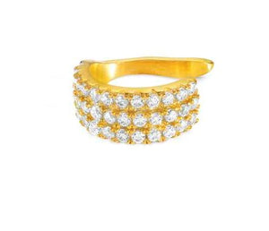 SENTIMENTAL earring,925 silver,CZ, EARCUFF BIG,Yellow Gold Plate