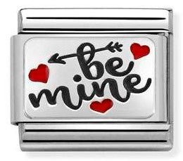 330208/52 Classic S/steel,enamel, 925 silver,Be Mine with hearts