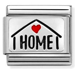 330208/54 Classic,S/steel,enamel,925 silver,Home with heart