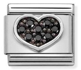 330323/07 Classic,S/steel,Cz,Silver 925 Black Heart