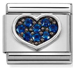 330323/08 Classic, S/Steel, Cz,silver 925 ,BLUE heart