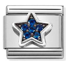 330323/09 Classic,S/Steel, Cz silver 925 BLUE star