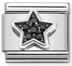 330323/10 Classic,S/steel, Cz,silver 925 Black Star