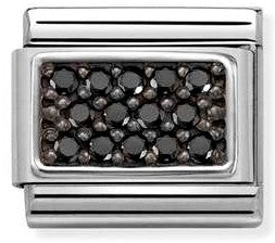 330324/10 Classic,S/Steel,PAVE,S/steel,CZ,925 silver,Black