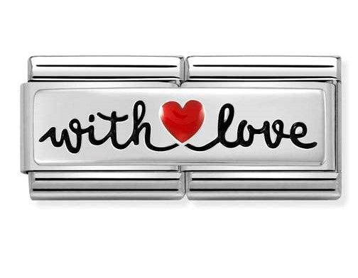 330721/09 DOUBLE Classic,steel,enamel,silver925,With HEART Love