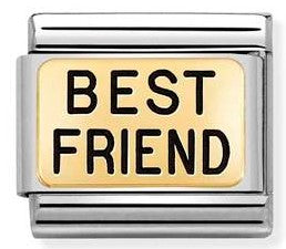 030166/05 Classic PLATES steel, bonded yellow gold, BEST FRIEND