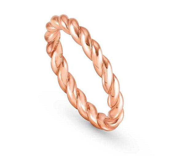 ENDLESS ring,925 silver rope,Rose Gold Plated.Size 15
