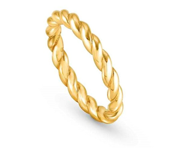 ENDLESS ring,925 silver rope Yellow Gold Plated Size 11
