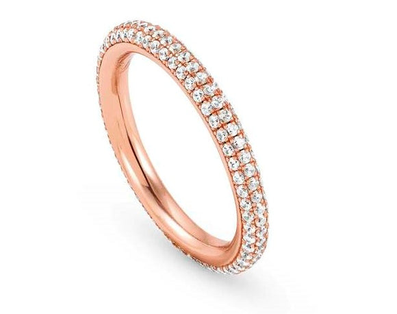 ENDLESS ring,925 silver,CZ,Rose Gold Plated,Size 15