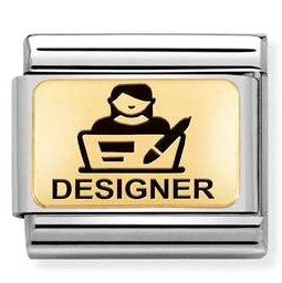 030166/09 Classic Plates,S/steel, yellow gold Designer