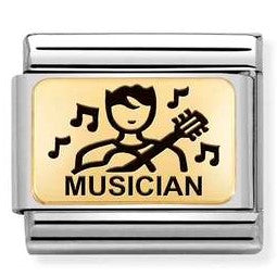 030166/11  Classic PLATES (IC) steel &  yellow gold Musician
