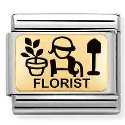 030166/12  Classic PLATES  in steel & yellow gold Florist