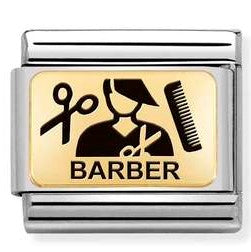 030166/13 Classic PLATES  steel & yellow gold Barber