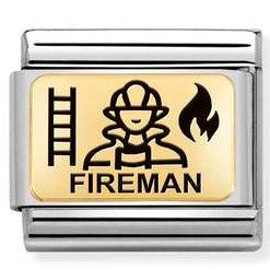 030166/21 Classic PLATES (IC) steel & yellow gold Fireman