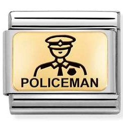 030166/22 Classic PLATES (IC) steel & yellow gold Policeman