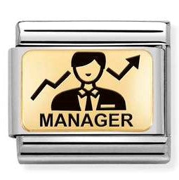 030166/23 Classic PLATES (IC) steel & yellow gold Manager  Male