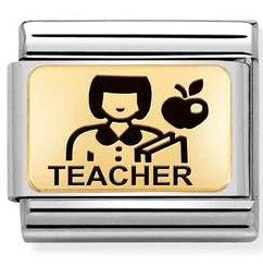 030166/26 Classic PLATES ,steel & yellow gold Teacher