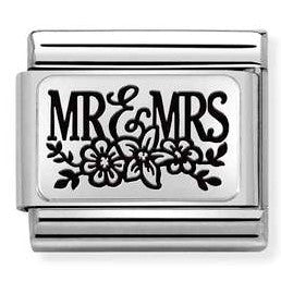 330111/15 Classic PLATES (IC) steel, 925 silver.  Mr & Mrs FLOWER