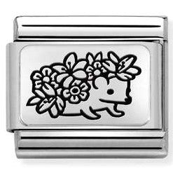 330111/29 Classic PLATES (IC) steel, 925 silver. Hedgehog FLOWERS