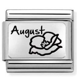 330112/20 Classic MONTH FLOWER PLATES (IC) steel,925 silver August