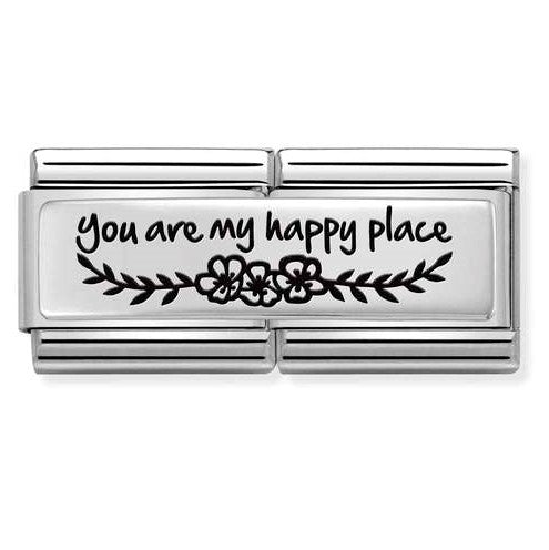 330711/06 DOUBLE Classic ENGRAVED (IC) steel,925 silver.You are my happy place