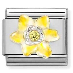 330321/08 CL SIMBOLS S/S, enamel, CZ, 925 silver Daffodil YELLOW