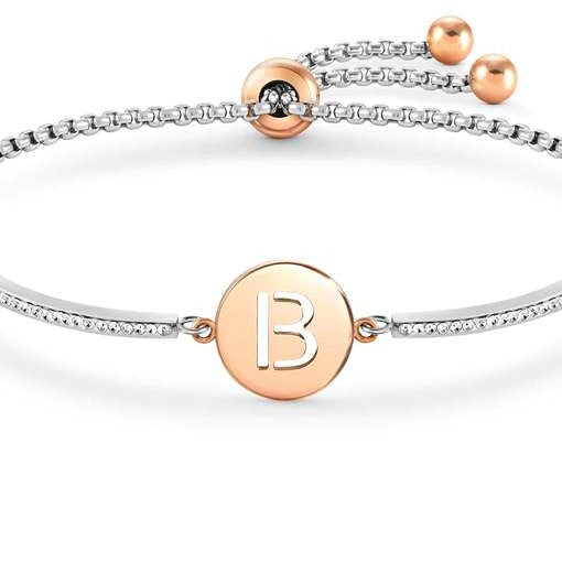 MILLELUCI bracelet S/steel,CZ, LETTER B 028007/002