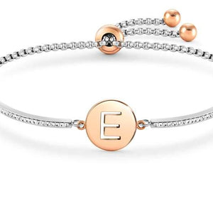 MILLELUCI bracelet S/steel,CZ, LETTER E 028007/005