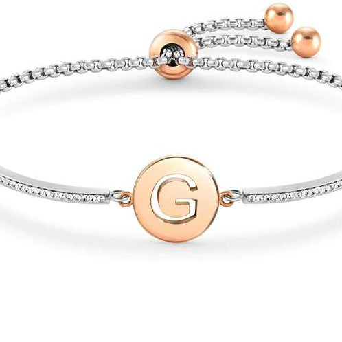 MILLELUCI bracelet S/steel,CZ, LETTER G 028007/007