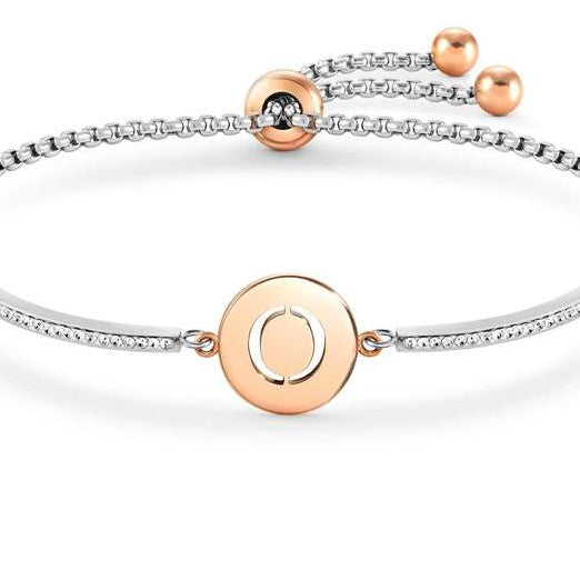 MILLELUCI bracelet S/steel,CZ, LETTER O 028007/015